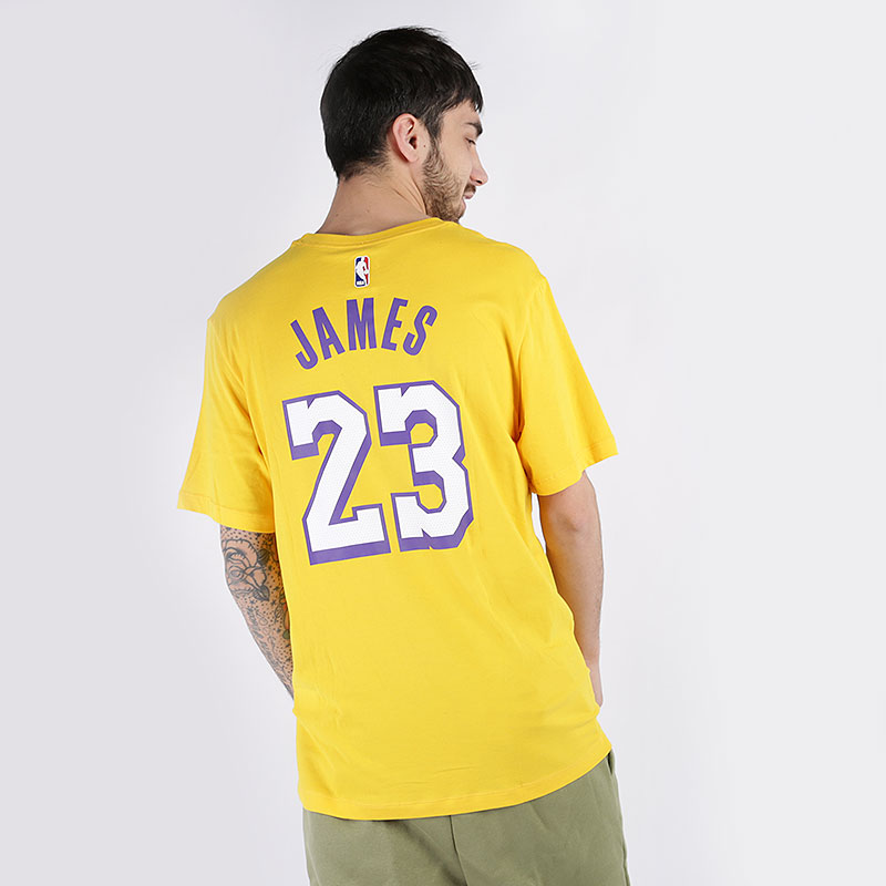 мужская желтая футболка Nike LeBron James Lakers City Edition Dri-FIT NBA T-Shirt BV8795-705 - цена, описание, фото 3